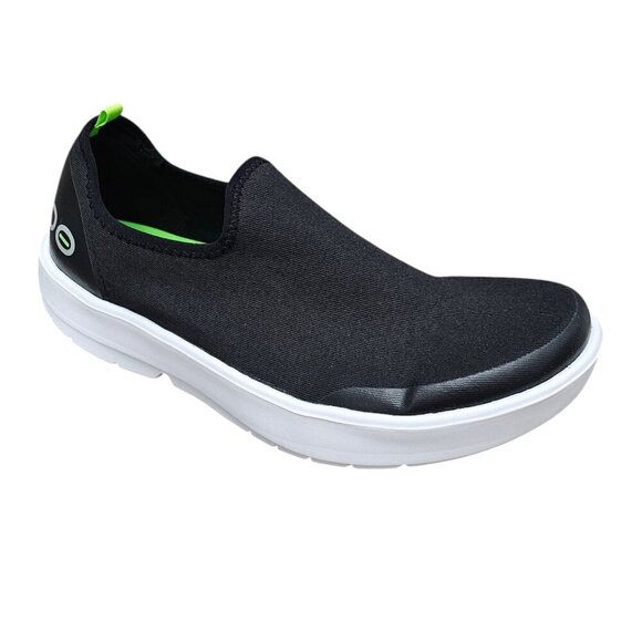 Oofos EEZEE LOW Women's Casual Slip On Black/White Sneaker Comfort Shoe - Picture 5 of 11